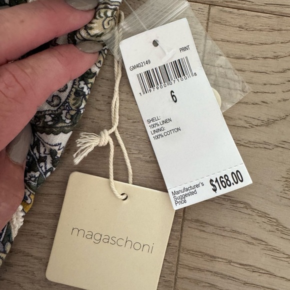 NWT Magaschoni Women’s Linen Paisley Print Shorts Size 6 - Picture 5 of 8